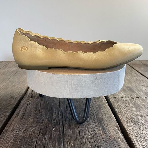 Born Yellow Leather Slip On Flats Size 8M EUC - Picture 1 of 7